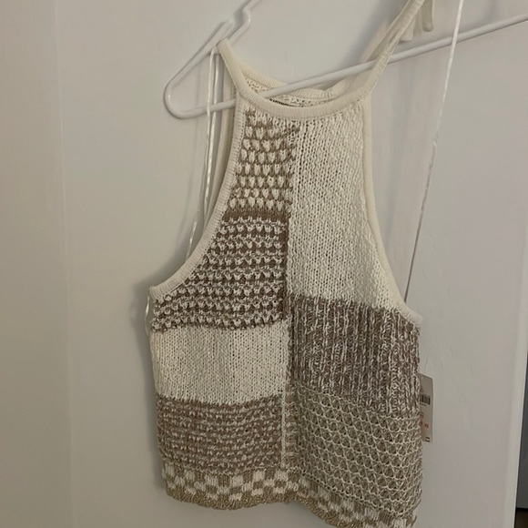 NWT Anthropology Checked Tie Tank Top - Picture 1 of 5